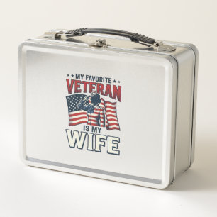 Mein Lieblingsveteran Ist Mein Frau Patriotisches  Metall Brotdose