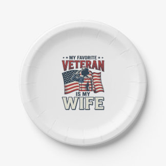 Mein Lieblingsveteran Ist Mein Frau Patriotisches  Pappteller