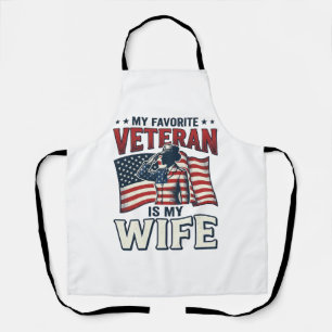 Mein Lieblingsveteran Ist Mein Frau Patriotisches Schürze