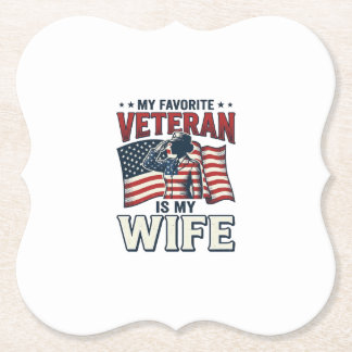 Mein Lieblingsveteran Ist Mein Frau Patriotisches  Untersetzer