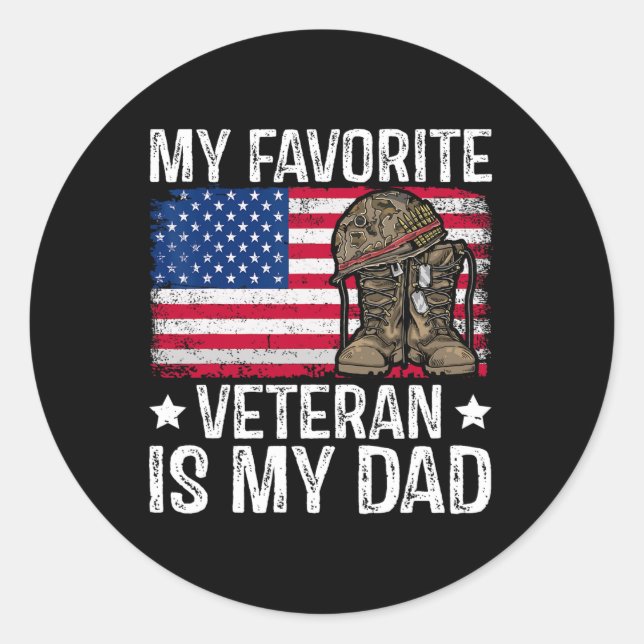 Mein Lieblingsveteran ist mein Militärveteran der  Runder Aufkleber (Vorderseite)