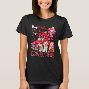 Mein Malteser ist mein Valentin zwei Hunde mit Gno T-Shirt