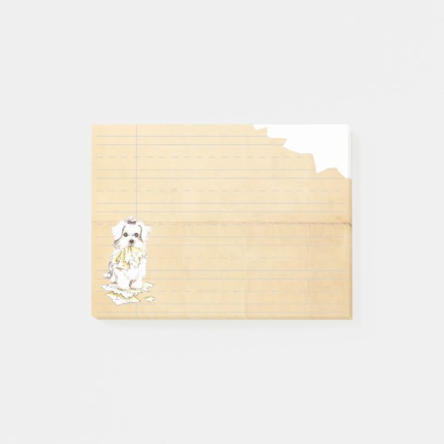 Mein maltesisches aß meine Hausaufgaben Post-it Klebezettel (Vorderseite)