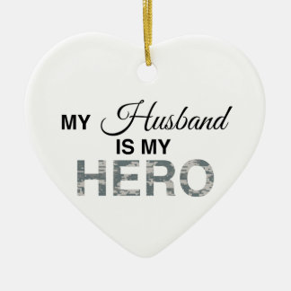 Mein Mann ist mein Hero Digital Camouflage Keramikornament