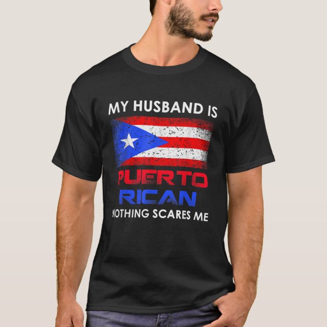 Mein Mann ist Puerto-Rico nichts stört mich Husba T-Shirt (Vorderseite)