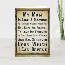 Mein Mann ist so Wertvoll wie ein Diamant