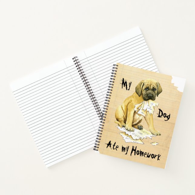 Mein Mastiff Ate meine Hausaufgaben Notizbuch (Innenseite)