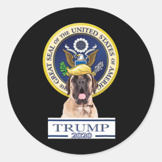 Mein Mastiff für Trump Runder Aufkleber