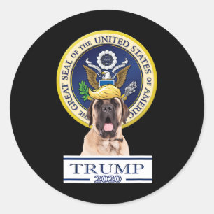 Mein Mastiff für Trump Runder Aufkleber