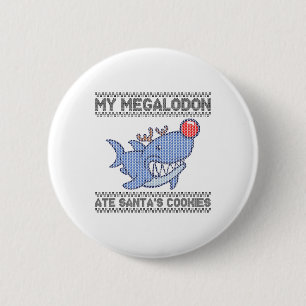 Mein Megalodon hat Santas Kekse gefressen - Megalo Button
