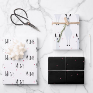 "Mein Mein Mein" Verrückt süße Llama Liebe Geschenkpapier Set