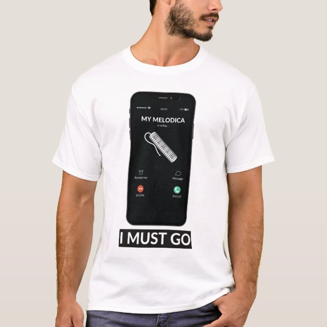 Mein Melodica ruft Gezwitscher-Musikgeschenk T-Shirt (Vorderseite)