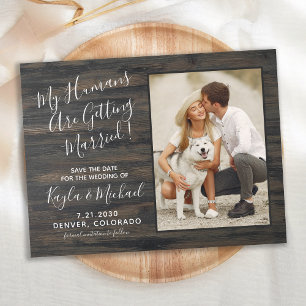 Mein Mensch heiratet Foto Hund Ankündigungspostkarte