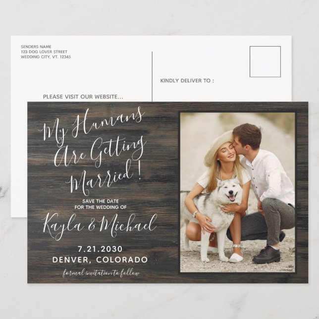 Mein Mensch heiratet Foto Hund Hochzeit (Vorne/Hinten)