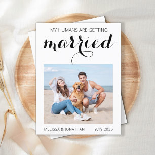 Mein Mensch wird Hund-Foto Save the Date heiraten Ankündigungspostkarte