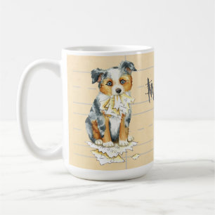 Mein mini amerikanischer Schäfer aß meine Kaffeetasse
