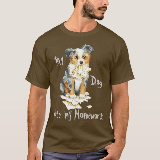 Mein mini amerikanischer Schäfer aß meine T-Shirt (Vorderseite)