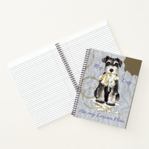 Mein Mini Schnauzer hat meinen Lektionsplan Notizbuch