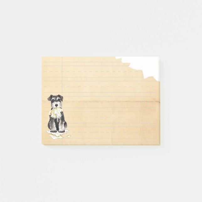 Mein MiniaturSchnauzer aß meine Hausaufgaben Post-it Klebezettel (Vorderseite)