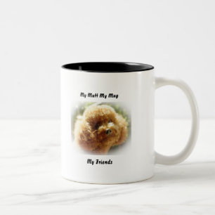 Mein Mops, meine Tasse, meine Freunde. Zweifarbige Tasse