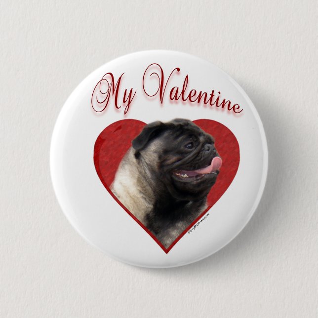 Mein Mops Valentine Button (Vorderseite)