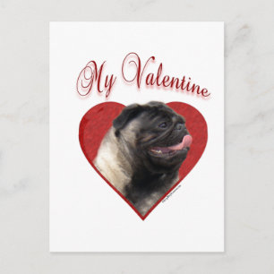 Mein Mops Valentine Feiertagspostkarte