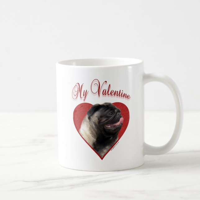 Mein Mops Valentine Kaffeetasse (Rechts)