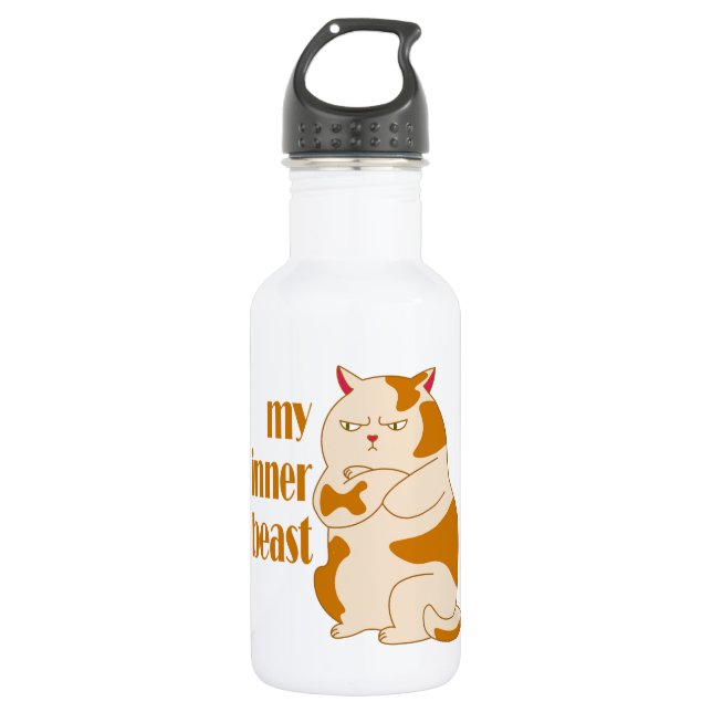 Mein motivierend Zitat aus fauler Katze Edelstahlflasche (Vorderseite)
