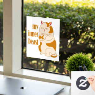 Mein motivierend Zitat aus fauler Katze Fensteraufkleber