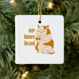 Mein motivierend Zitat aus fauler Katze Keramikornament
