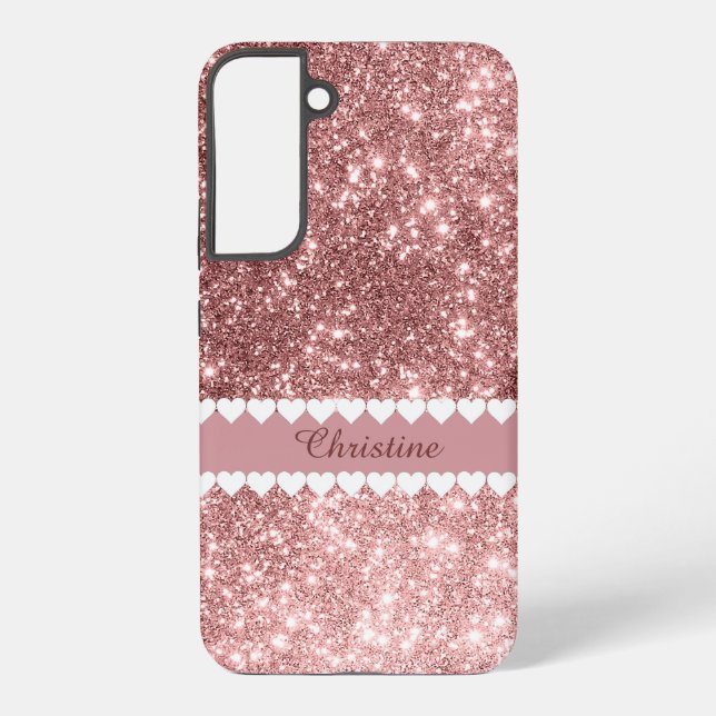 Mein Name auf Rose Gold Samsung Galaxy Hülle (Rückseite)