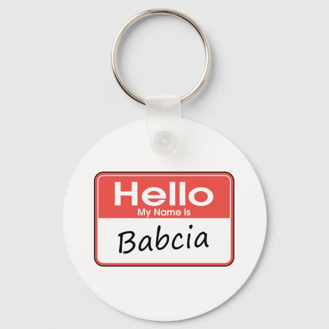 Mein Name ist Babcia Schlüsselanhänger (Vorderseite)