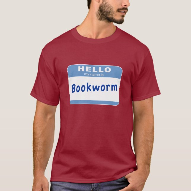 Mein Name ist der Bücherwurm (groß) T-Shirt (Vorderseite)