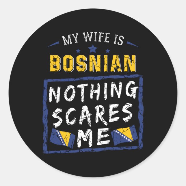 Mein Name ist die bosnische Flagge für Bosnien und Runder Aufkleber (Vorderseite)