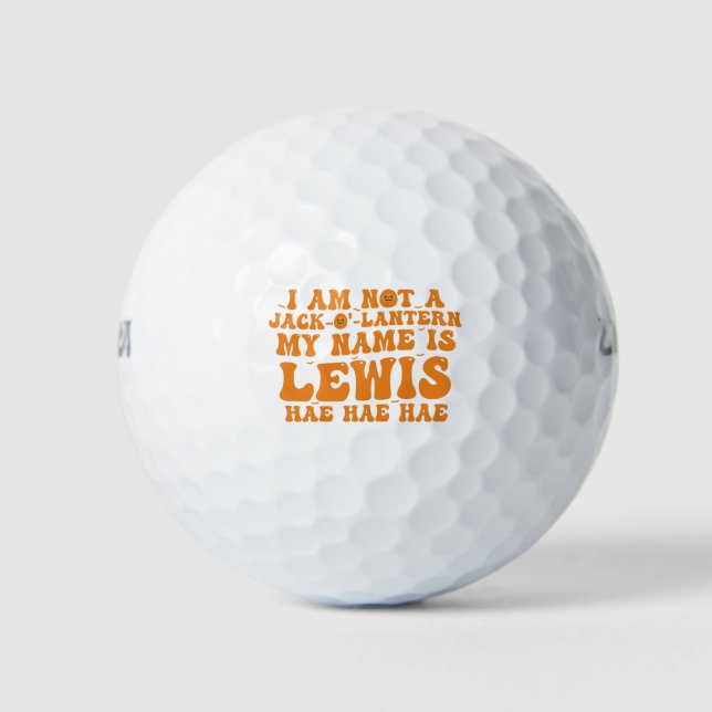 Mein Name ist Lewis Kürbislaterne Kürbis Halloween Golfball (Vorderseite)