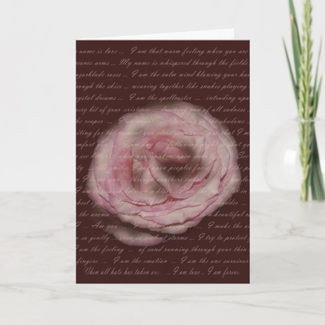 "Mein Name ist Liebe" Blumenpoesie-Gruß-Karte Karte (Vorderseite)