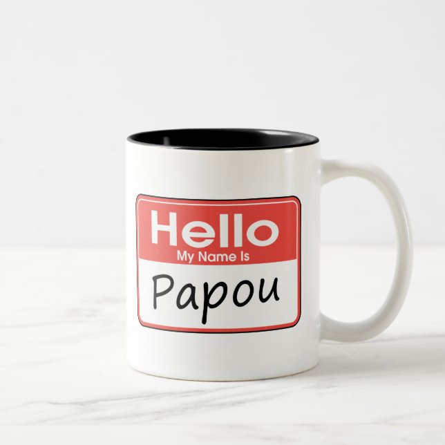 Mein Name ist Papou Zweifarbige Tasse (Rechts)
