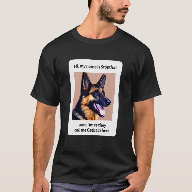 Mein Name ist Stopp, dass lustige Hyper German She T-Shirt (Vorderseite)
