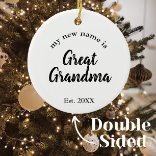 Mein neuer Name ist Great Grandma Weihnachtsschmuc Keramik Ornament