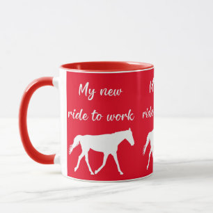 Mein neues Arbeitsweg mit Pferd lustig Tasse
