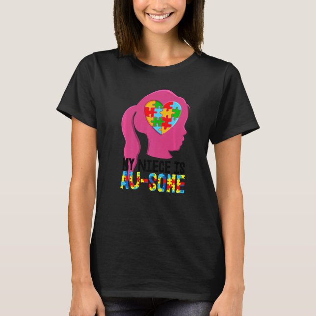 Mein Nichte ist ein bisschen Autismus Kinder Autis T-Shirt (Vorderseite)