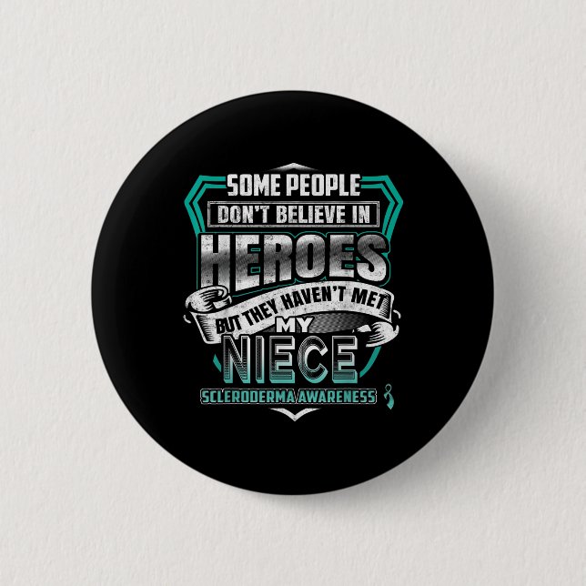 Mein Nichte ist ein Krieger - Skleroderma-Bewussts Button (Vorderseite)