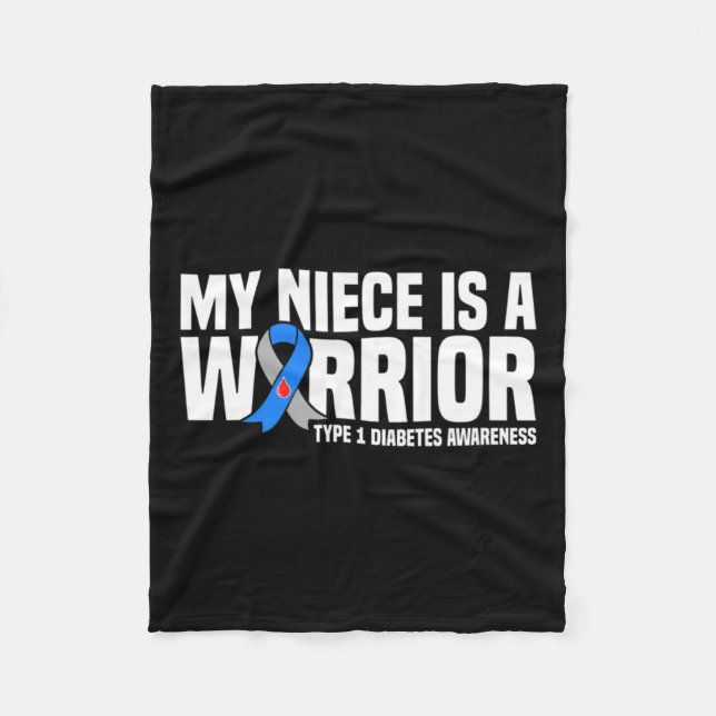 Mein Nichte ist ein Krieger Typ 1 Diabetes-Bewusst Fleecedecke (Vorderseite)