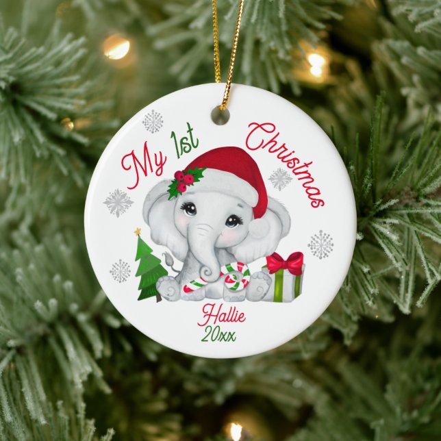 Mein Niedlicher 1. Weihnachtselementar Keramik Ornament (Baum)
