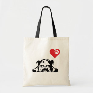 Mein niedlicher frecher Welpe der Herz-Bulldoggen Tragetasche