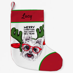 Mein niedlicher kleiner Welpe froh Weihnachten Weihnachtsstrumpf