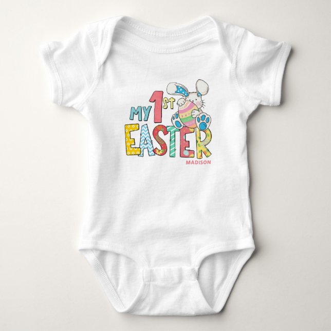 Mein Niedliches Baby Bunny Rabbit im 1. Oster Pers Baby Strampler (Vorderseite)