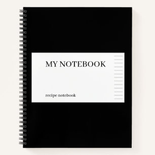 Mein Notebook, Rezept-Notebook - Schwarz Notizbuch