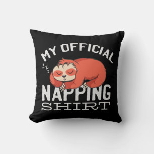 Mein offizielles Nickerchen-Shirt Faultier Kissen