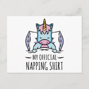 Mein offizielles Nickerchen-Shirt mit schlafendem Postkarte